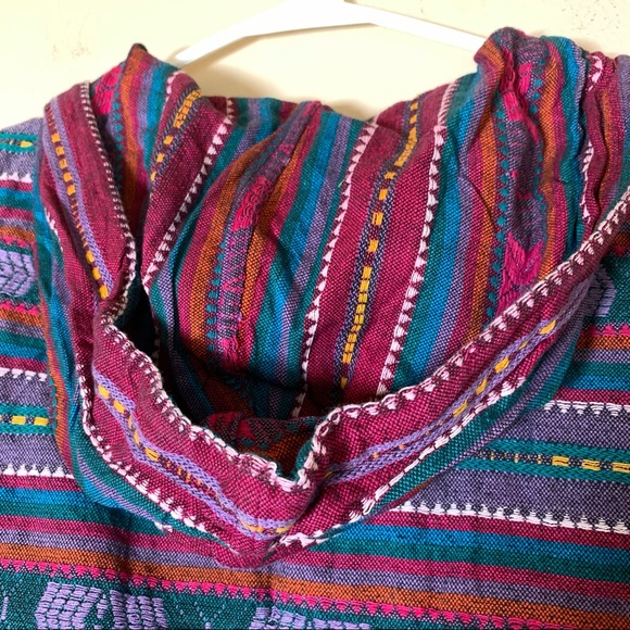 62 East cotton skater girl Aztec pattern pink purple teal crop hooded vest sz M - Picture 9 of 11